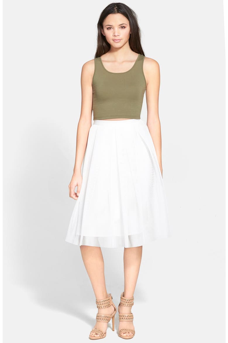 Mesh Midi Skirt, Alternate, color, IVORY