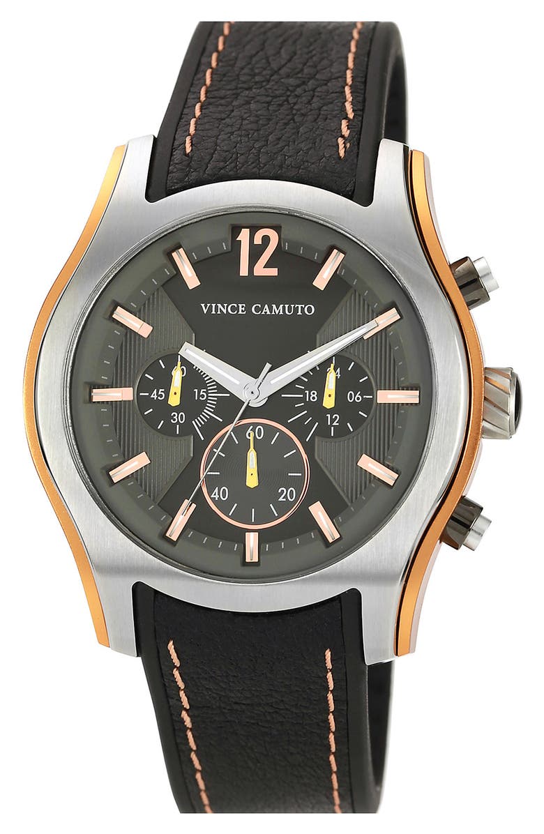 Vince Camuto Aluminum Accent Chronograph Watch, 44mm, Main, color,