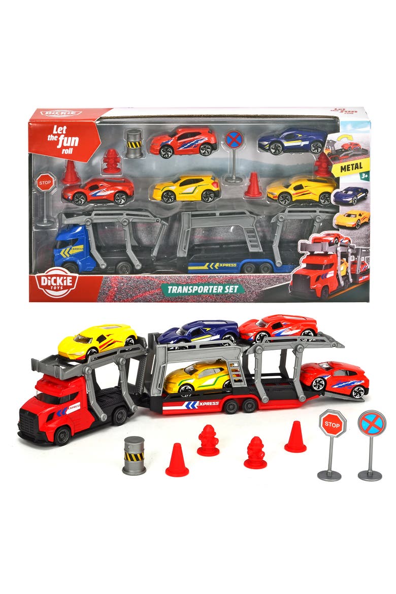 Transporter Set With 5 Diecast Cars, Alternate, color, Multicolored