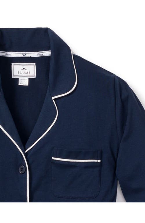Petite Plume Luxe Pima Cotton Pajama Set In Blue