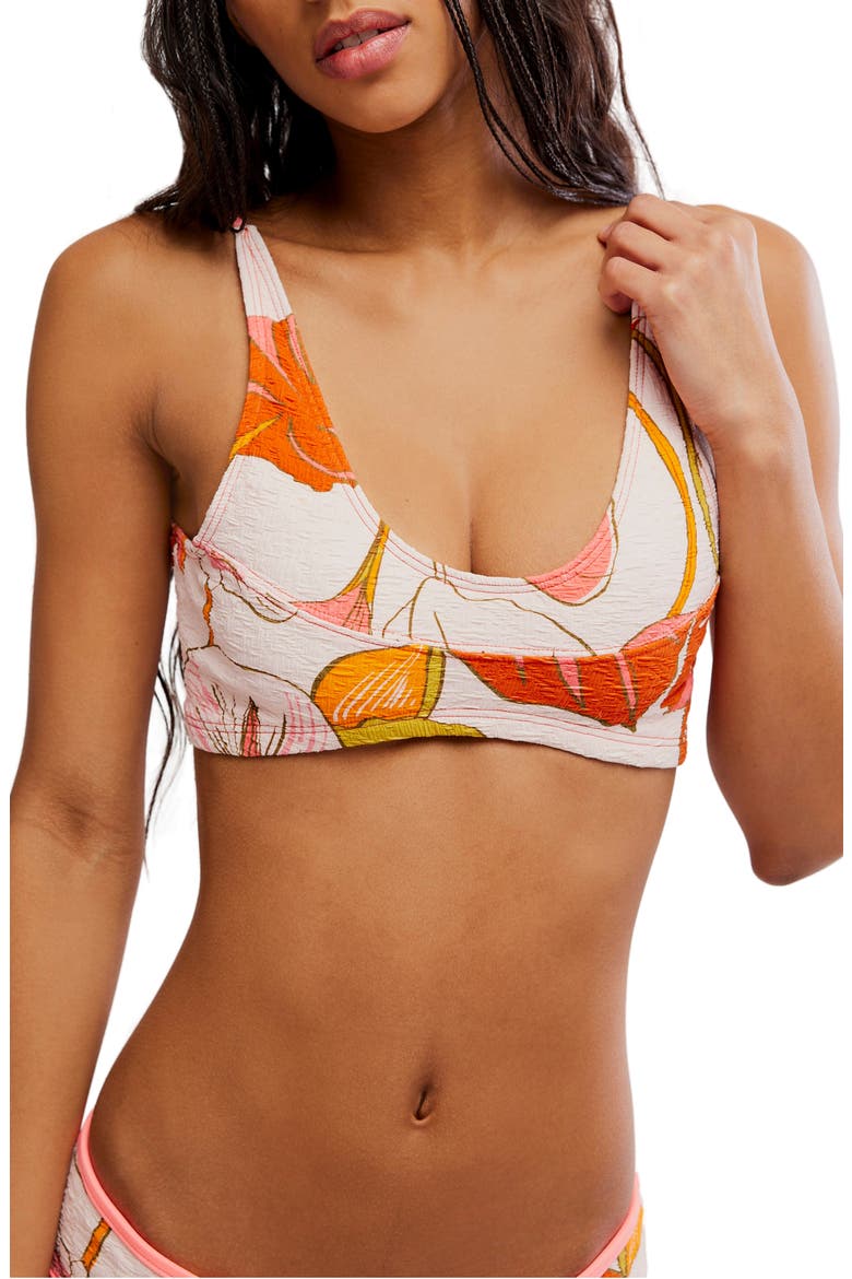 Printed Farrah Bralette Bikini Top, Main, color, PURA VIDA BLUSH