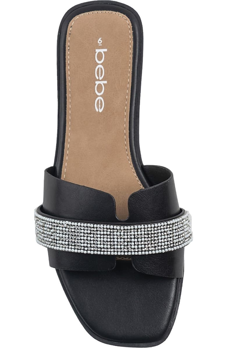 bebe Rhinestone Slide Sandal, Alternate, color,