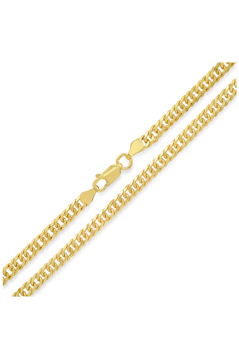 Sterling Silver Italian Miami Cuban Double Curb Chain Necklace, Alternate, color, GOLD