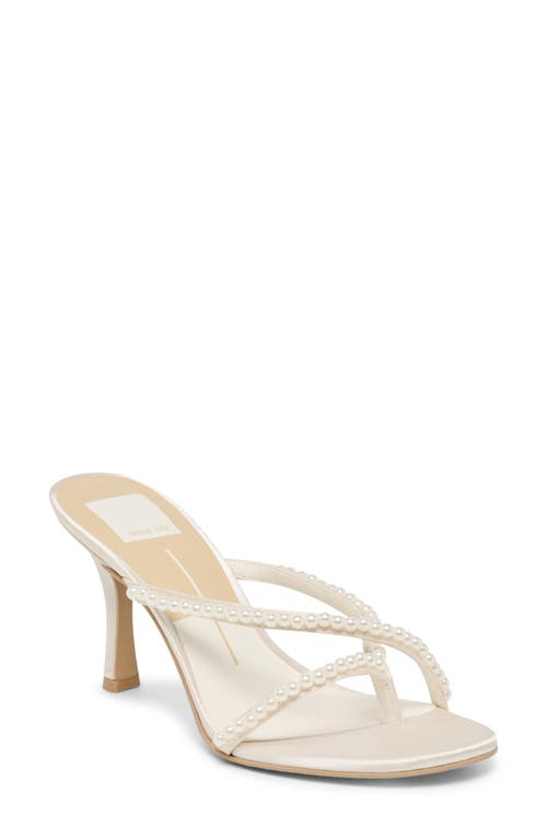 Dolce Vita Liano Strappy Sandal in Off White Satin at Nordstrom, Size 8