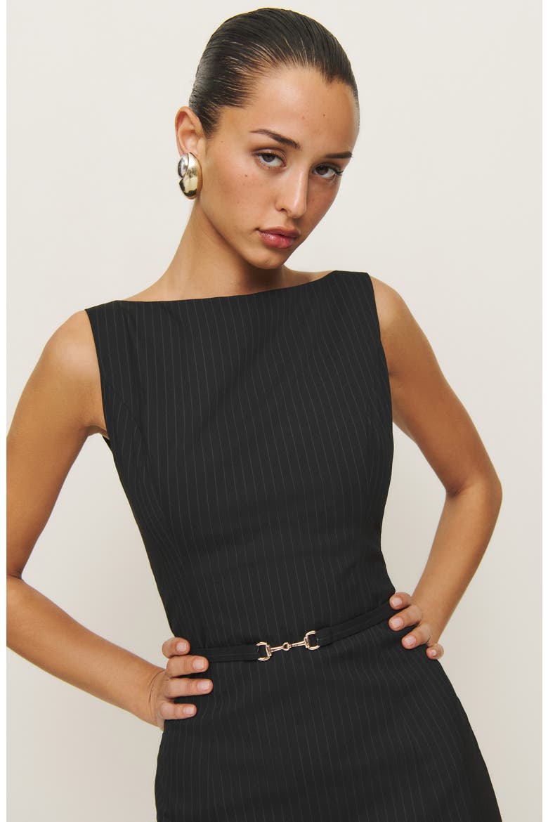 Taya Sleeveless Sheath Minidress, Alternate, color, BLACK