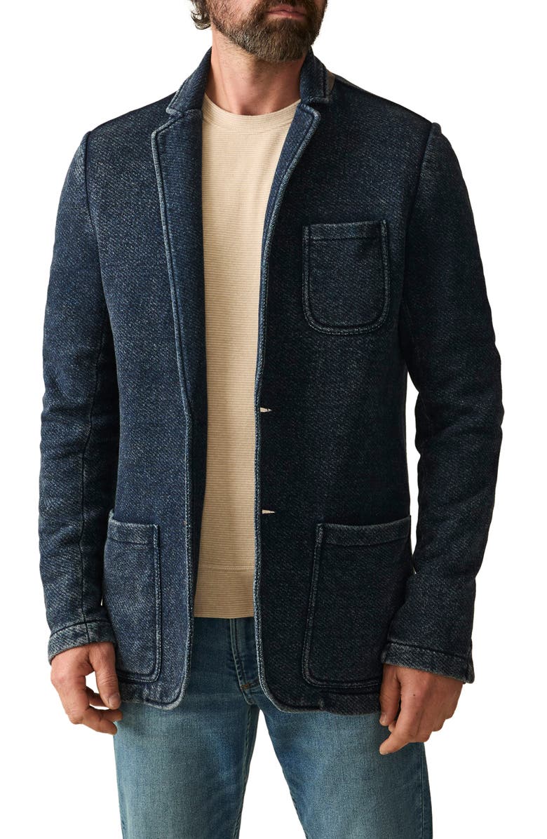 Faherty Inlet Cotton Knit Blazer, Main, color, Hendricks Indigo