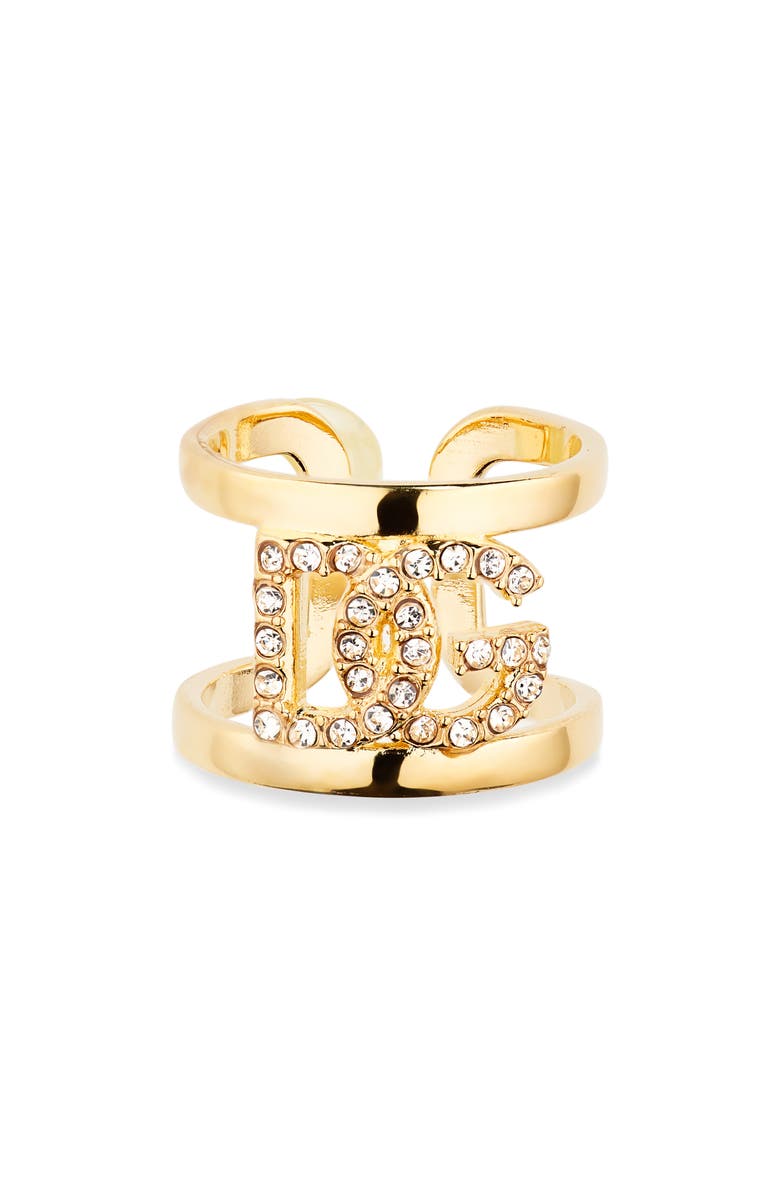 Dolce&Gabbana Crystal Embellished Logo Ear Cuff, Alternate, color,
