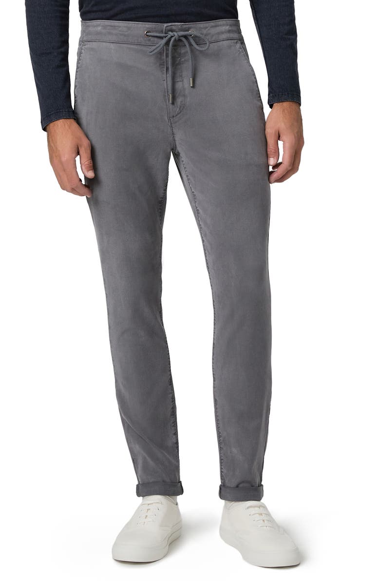 PAIGE Fraser Drawstring Tapered Brushed Twill Pants, Main, color,