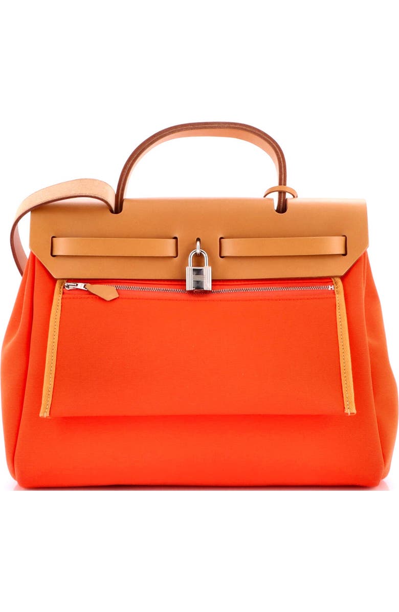 Pre-Owned Hermes Herbag Zip Leather and Toile 31, Alternate, color, Mecano