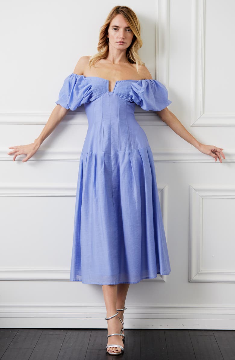 CIEBON Lottie Puff Sleeve Off the Shoulder Dress, Alternate, color, 