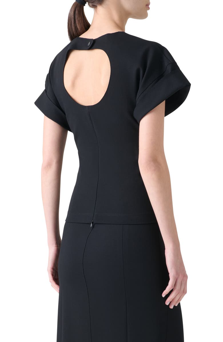 Akris punto Dot Cutout Back Dolman Sleeve Top, Alternate, color, Black