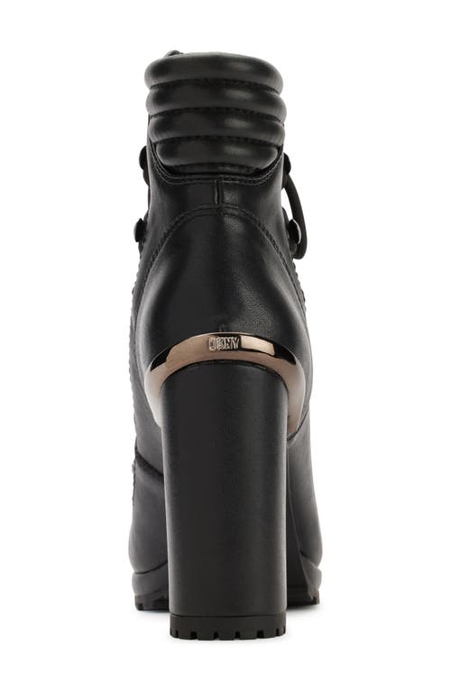Dkny Lenni Lace-up Platform Bootie In Black