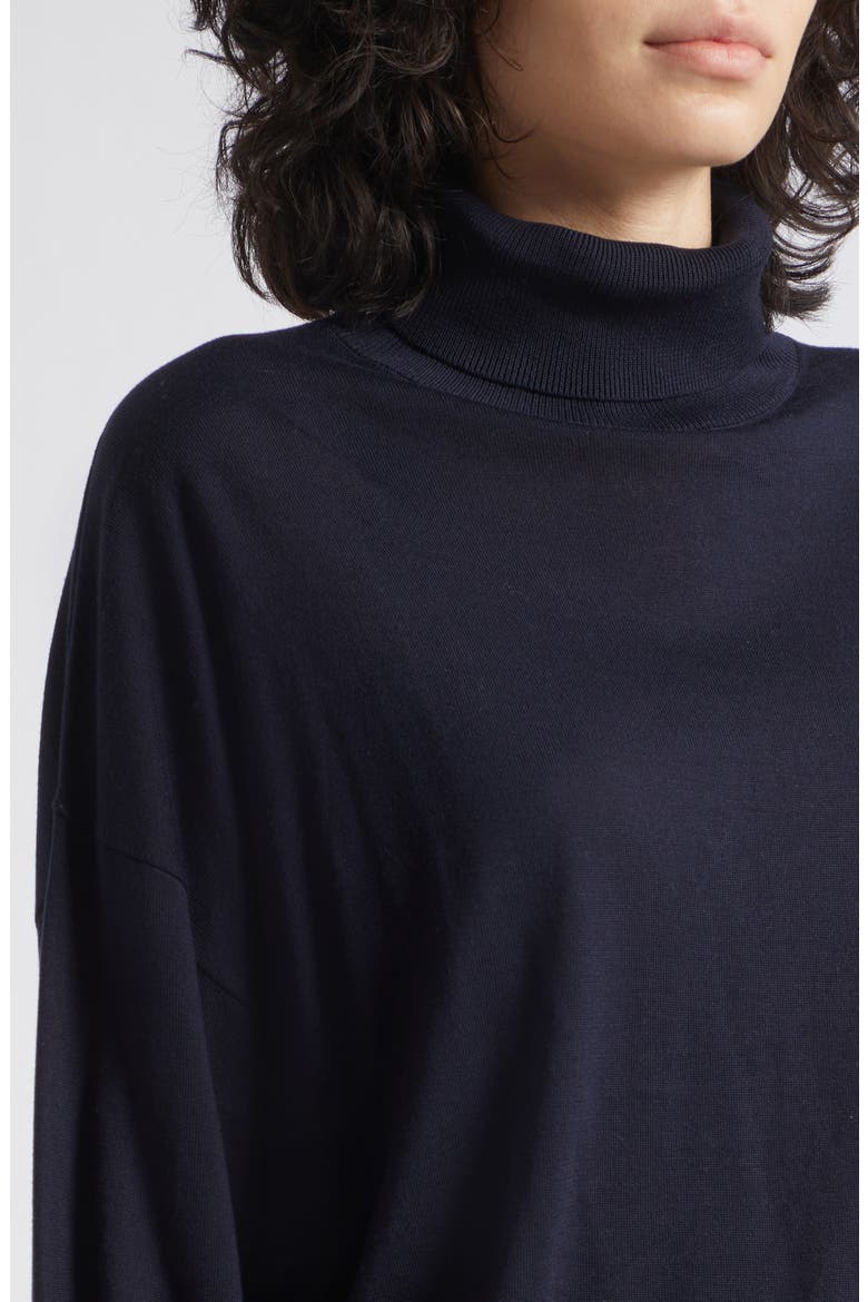 Lyocell Turtleneck Sweater, Alternate, color, BLACK