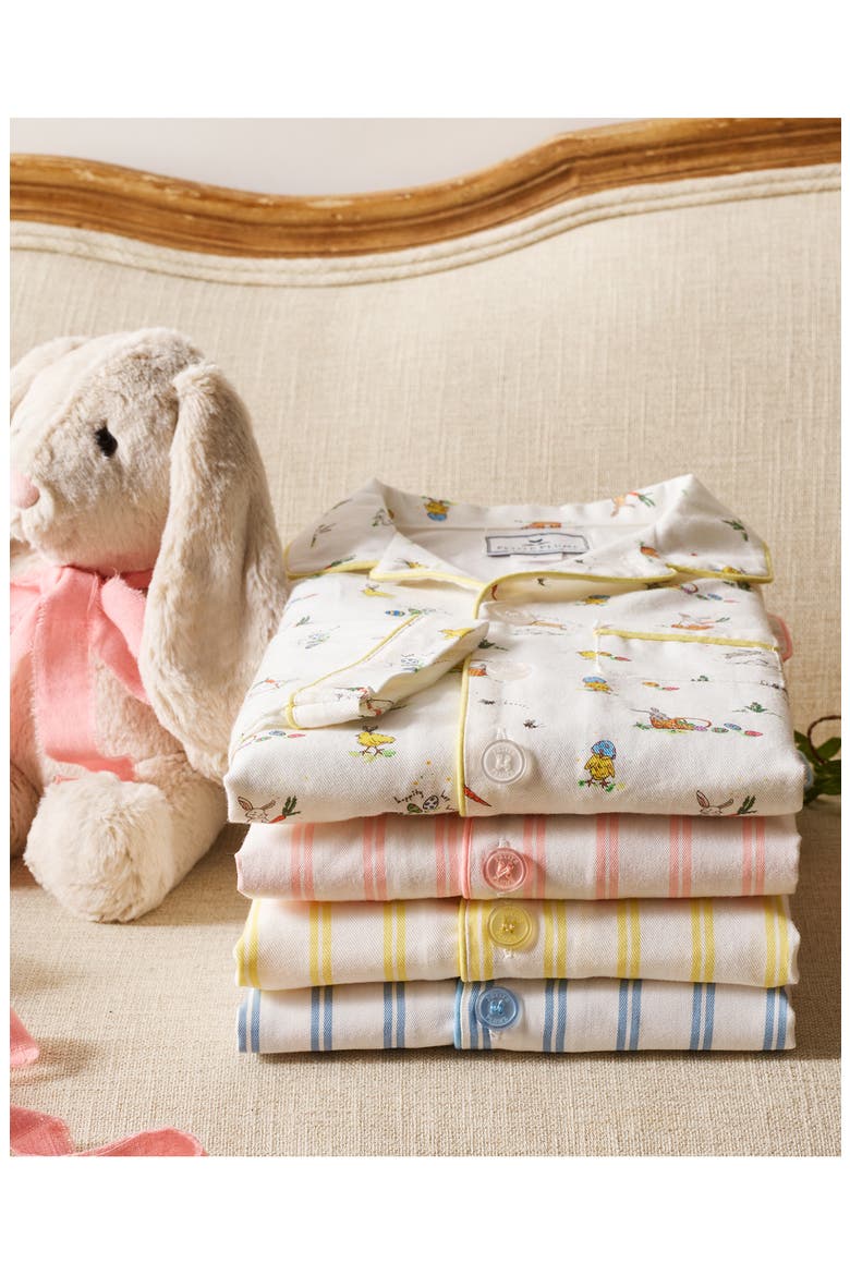 Sunny Stripe Two-Piece Short Pajamas, Alternate, color, YELLOW