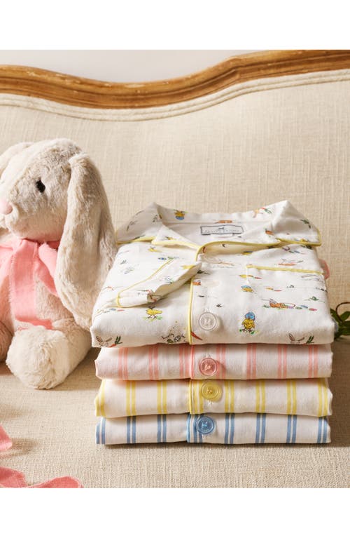 Petite Plume Kids' Stripe Two-piece Short Pajamas In Yellow