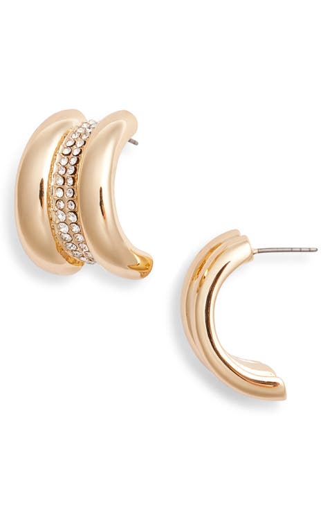 Crystal Pavé Bold Hoop Earrings