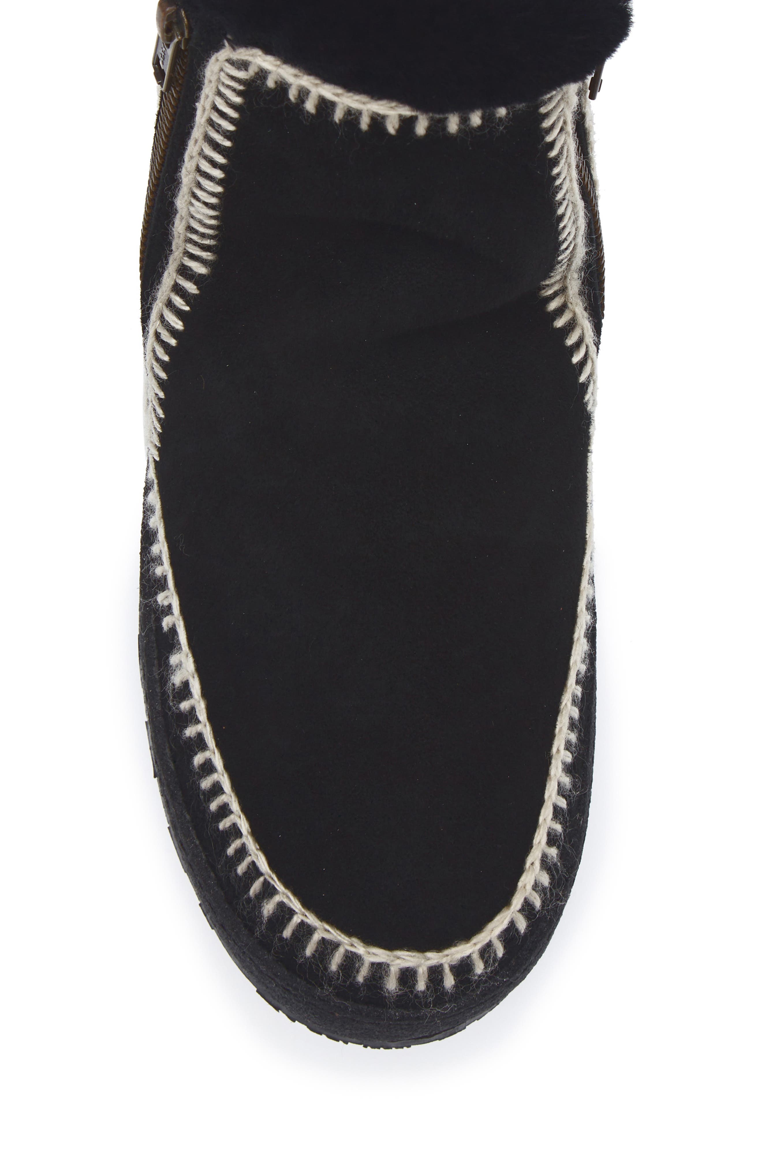 Laidback London Setsu Genuine Shearling Lined Ankle Boot, Alternate, color, Black Suede / Natural