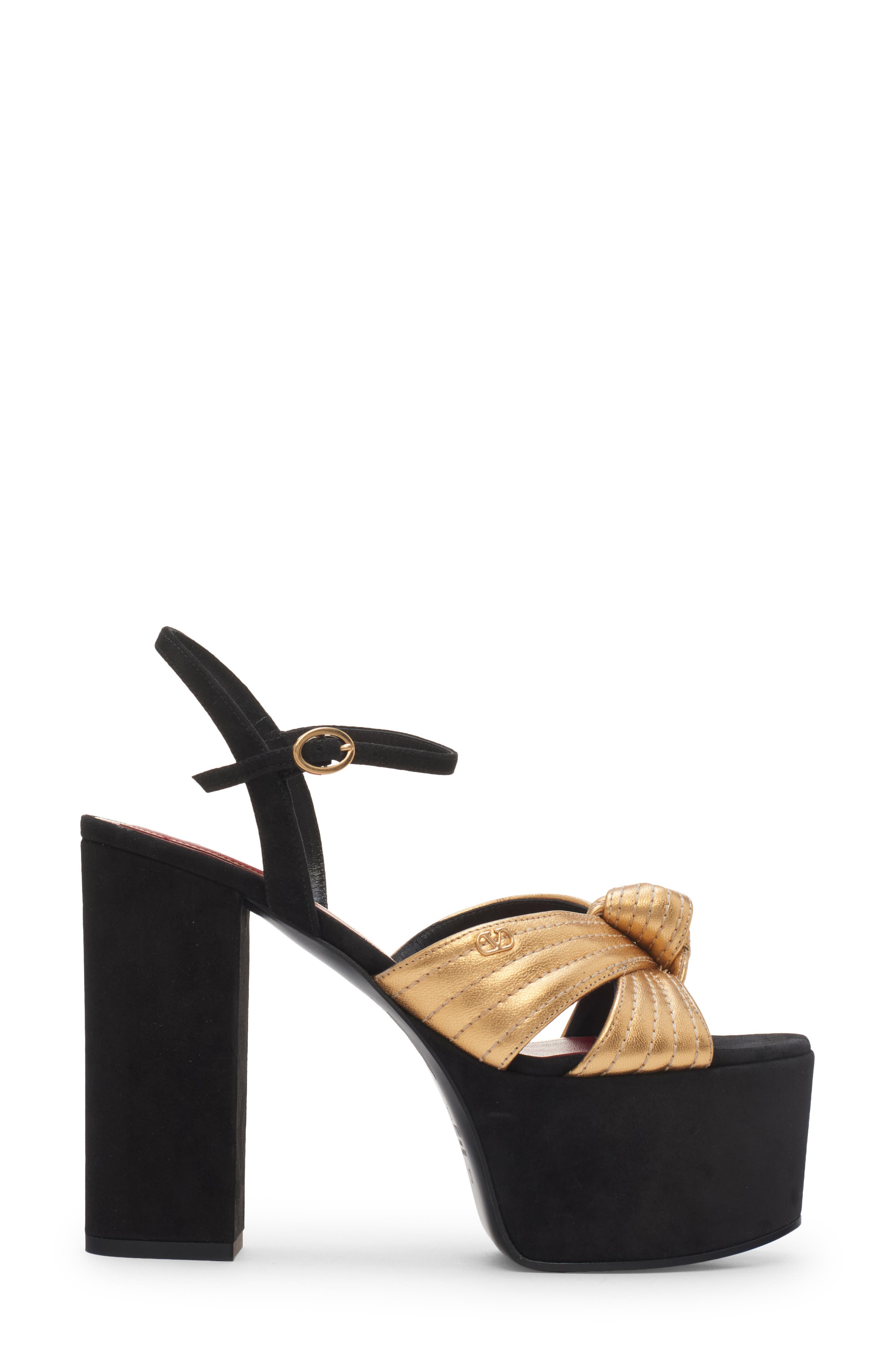 Crasher Platform Sandal, Alternate, color, BLACK/ GOLD