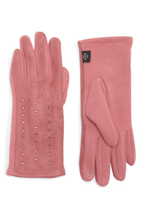 Rhinestone Knit Gloves