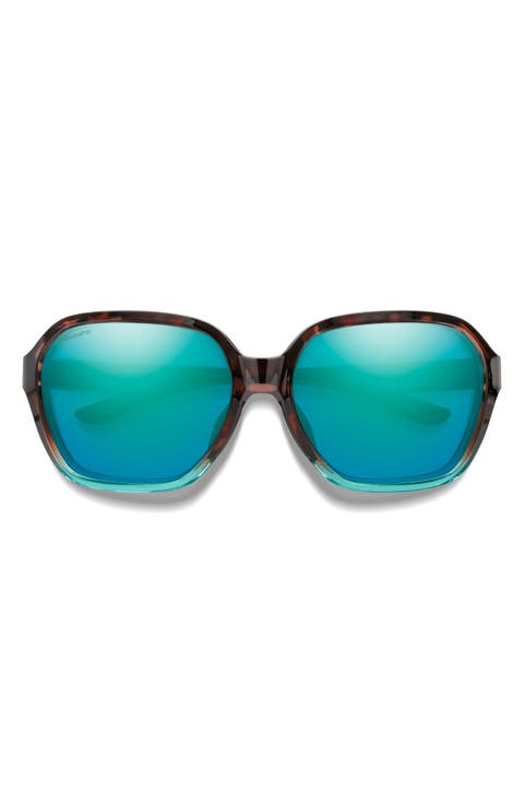 Whitney 61mm ChromaPop™ Polarized Wraparound Square Sunglasses