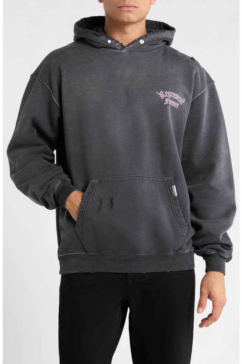 Duality Graphic Hoodie, Main, color, WASHED BLACK