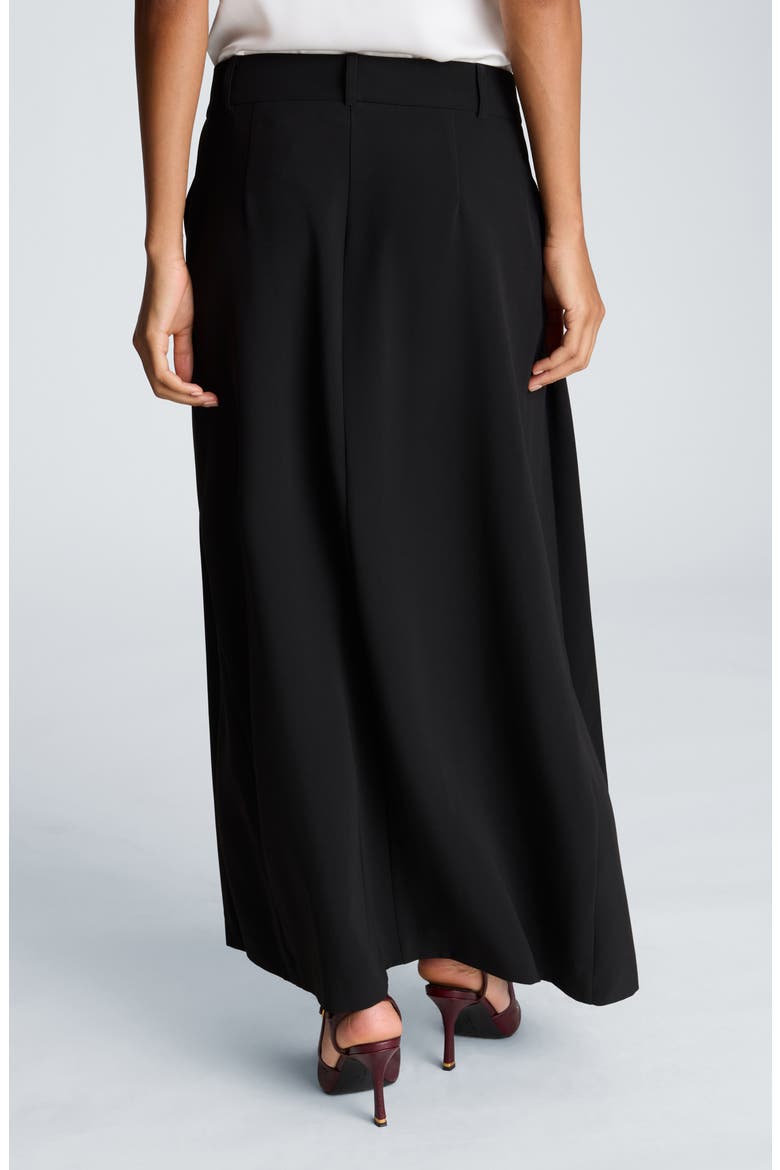 Pleated Satin Maxi Skirt, Alternate, color, BLACK