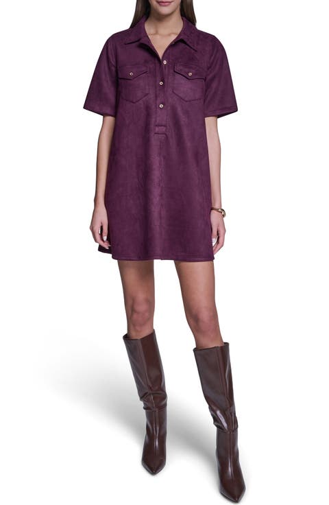 Faux Suede Shift Minidress