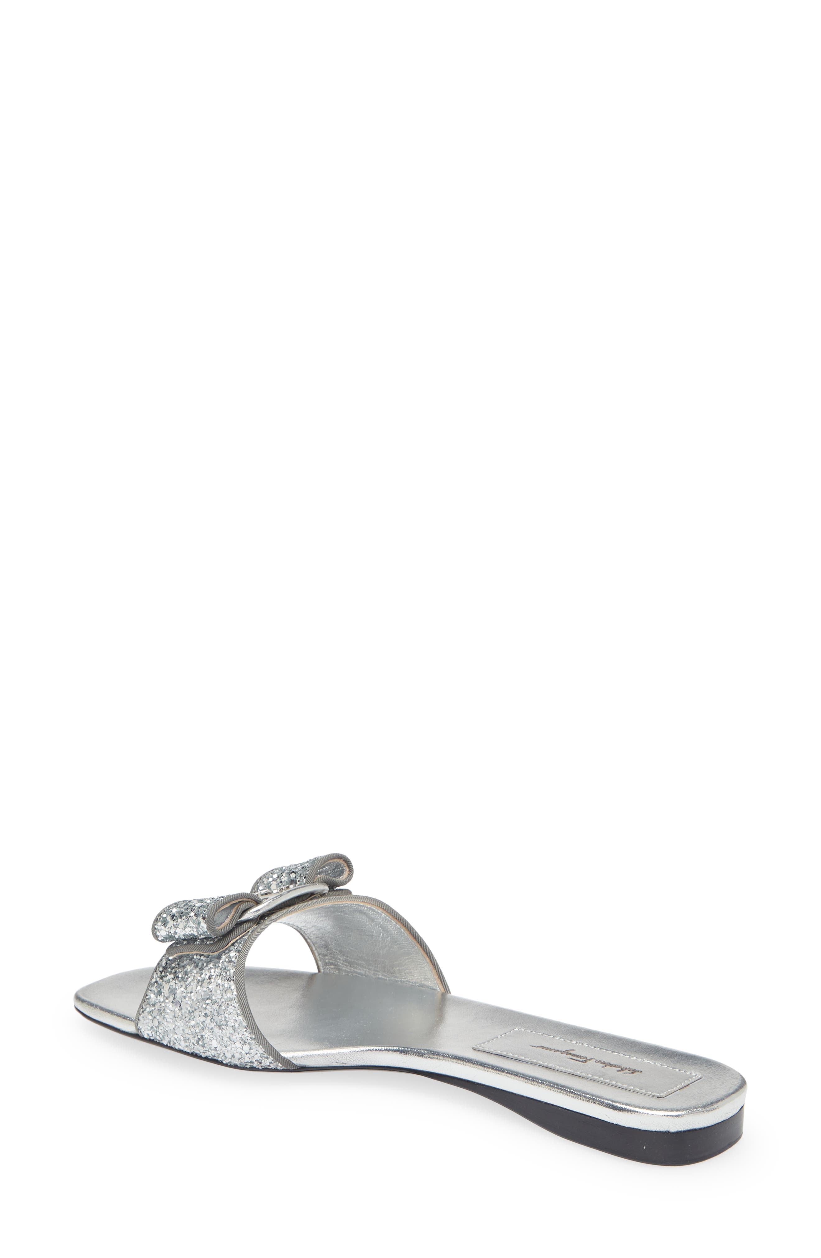 FERRAGAMO Vicky Glitter Bow Slide Sandal, Alternate, color, 
