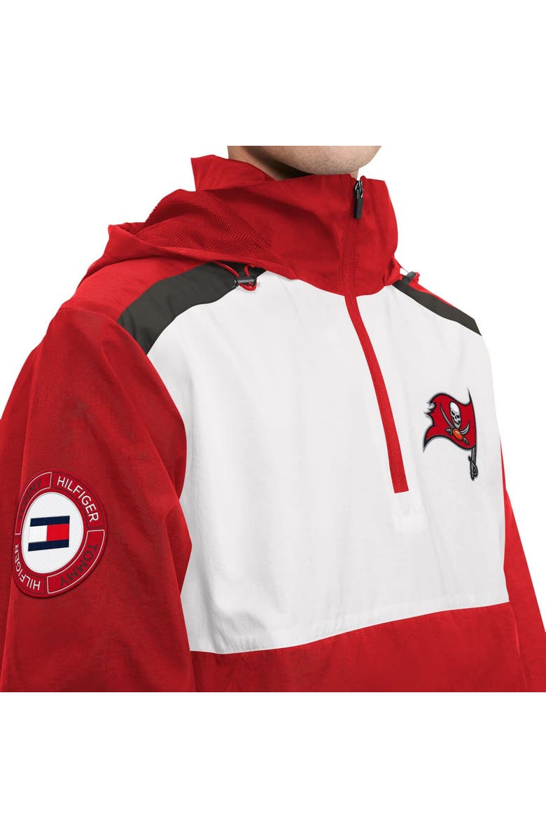 Tommy Hilfiger Men's Tommy Hilfiger Red/White Tampa Bay Buccaneers Carter Half-Zip Hooded Top, Alternate, color, Red