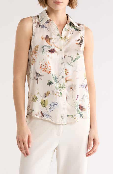 ELIE ELIE TAHARI Sleeveless Button-Up Shirt