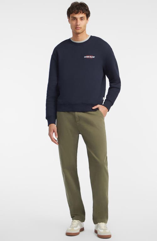 Guess Jeans Organic Cotton Blend Graphic Sweatshirt In Blue