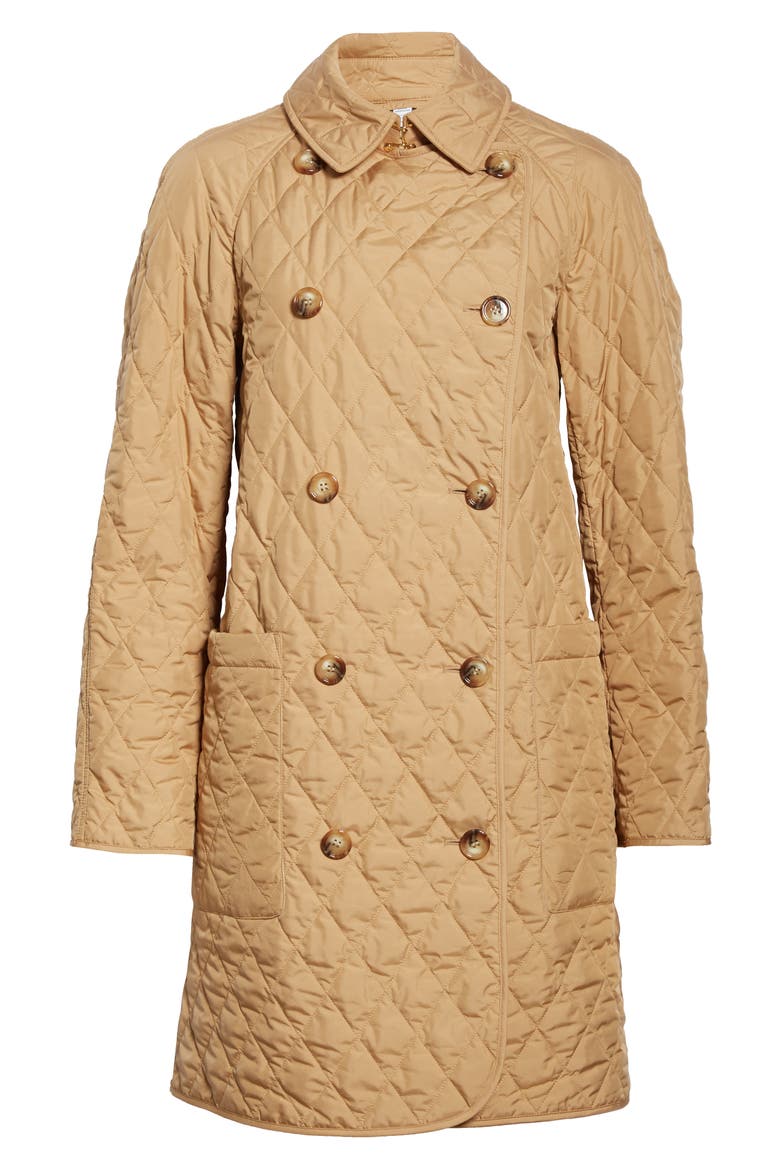Tything Quilted Double Breasted Coat, Alternate, color, BISCUIT