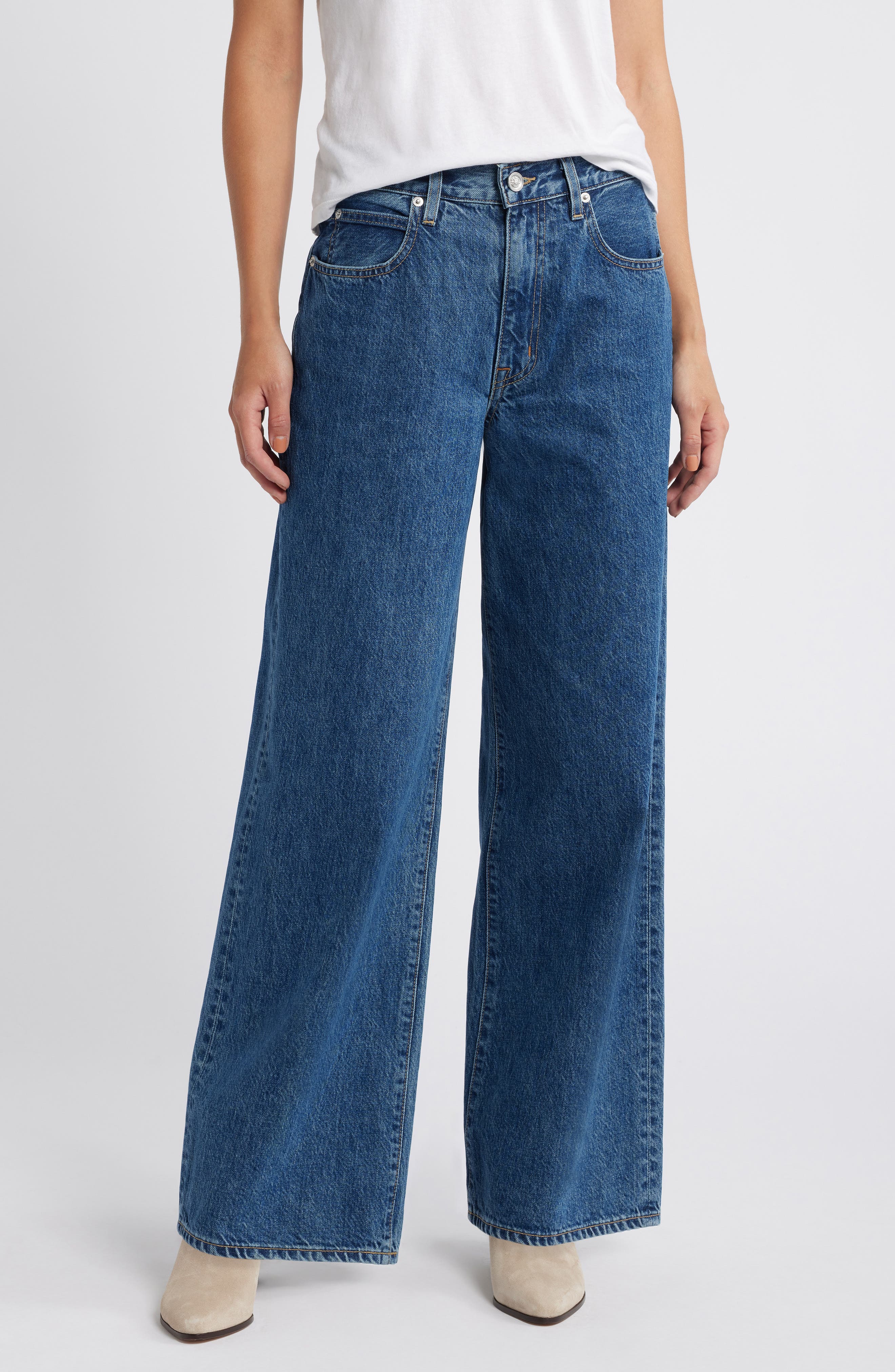 SLVRLAKE Selena High Waist Organic Cotton Wide Leg Jeans