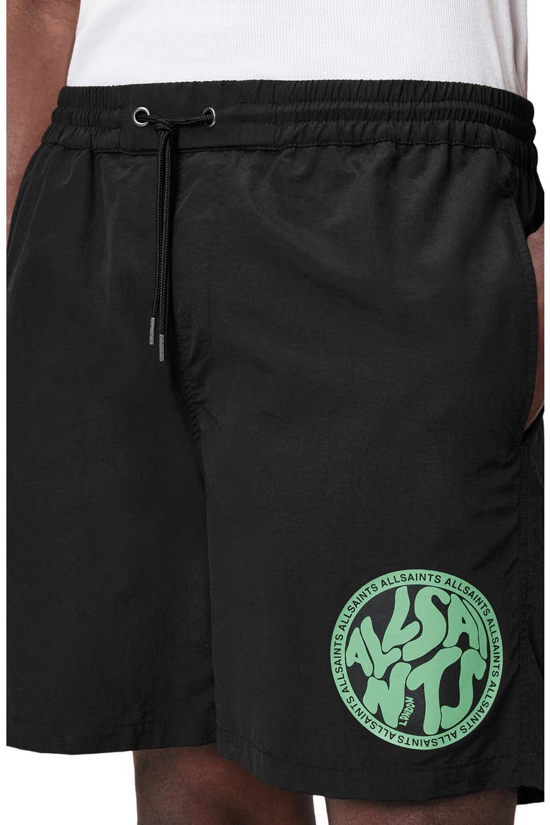 Distortion Swim Trunks, Alternate, color, JET BLACK