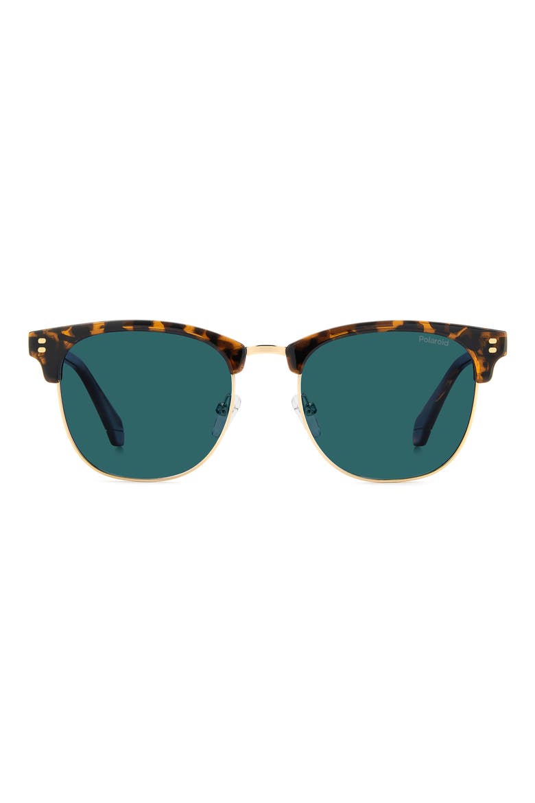 53mm Polarized Rectangular Sunglasses, Alternate, color, HAVANA/ BLUE
