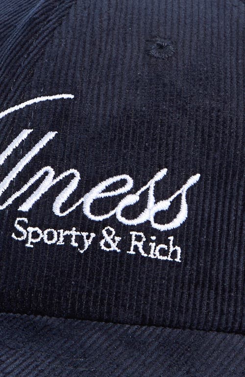 Sporty And Rich Sporty & Rich Soho Wellness Corduroy Baseball Cap In Blue