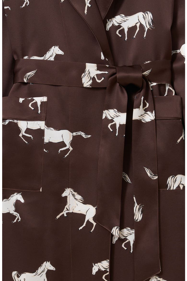 Highgrove Silk Robe, Alternate, color, BROWN