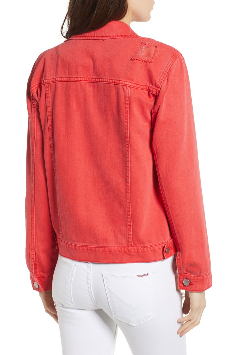 Tinsel Decon Distressed Denim Jacket, Alternate, color,