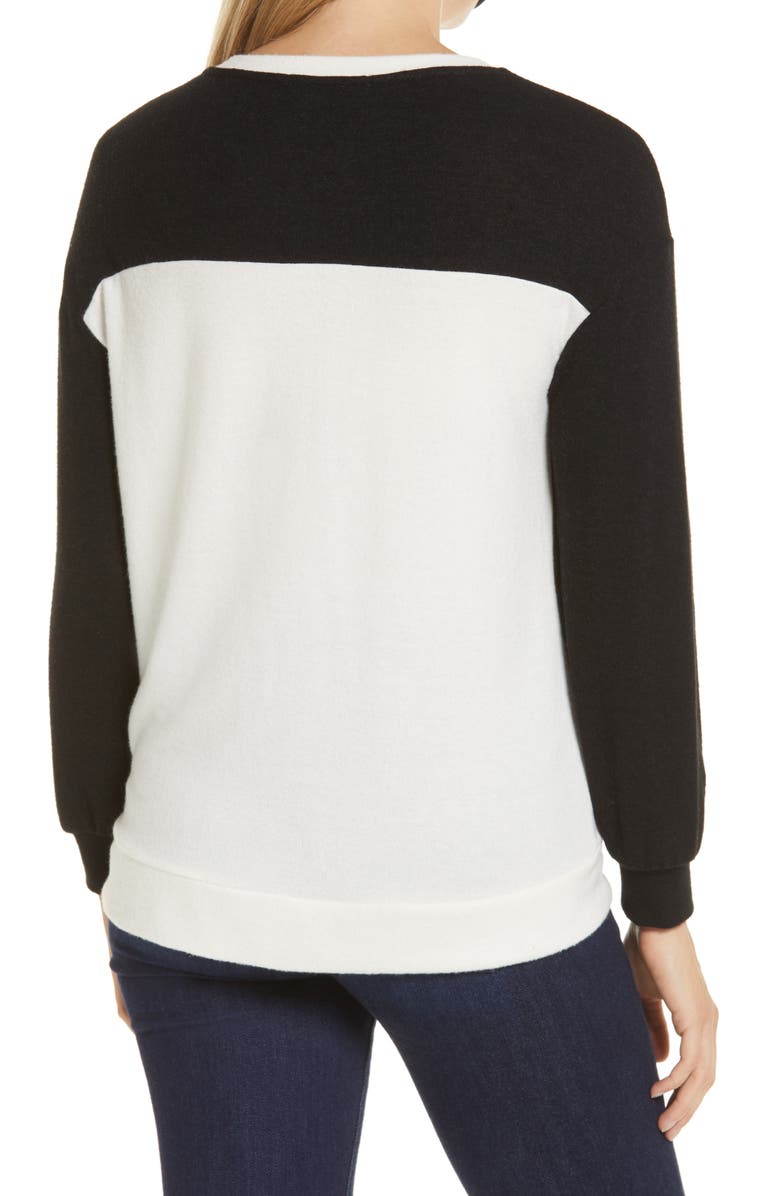 GIBSONLOOK Colorblock Cozy Semi-Sheer Pullover, Alternate, color, 