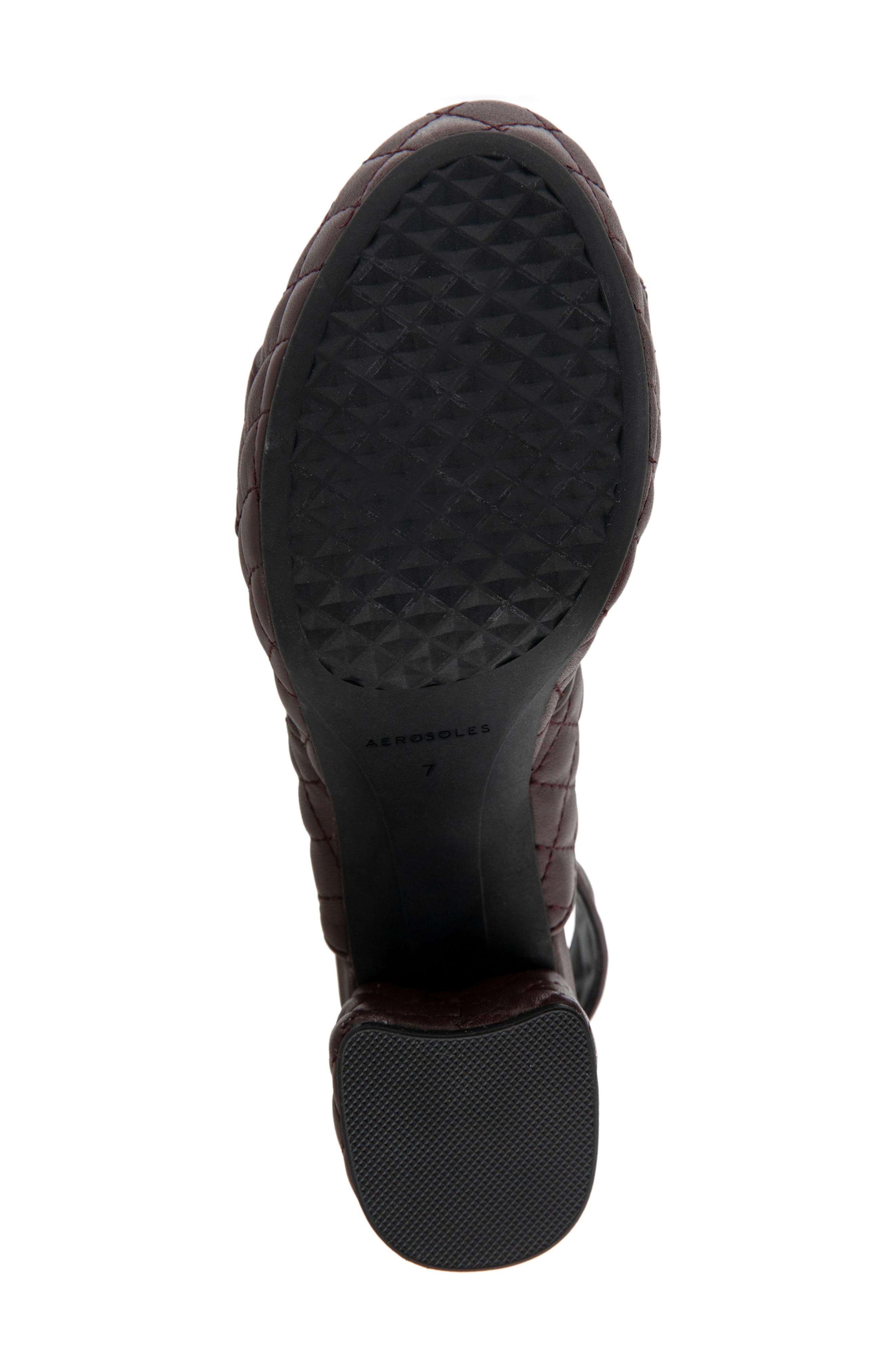 Aerosoles Camera Quilted Slingback Platform Sandal, Alternate, color, Deep Aubergine Leather