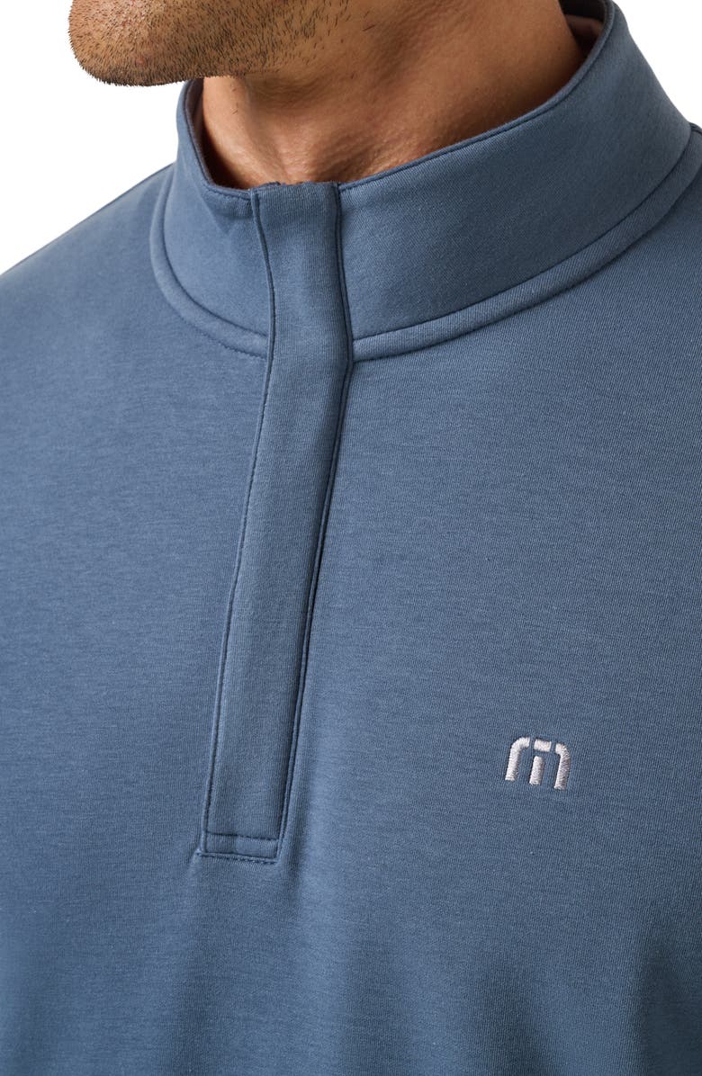 TravisMathew Cloud 2.0 Quarter Zip Pullover, Alternate, color, Bering Sea