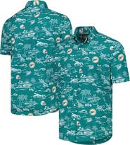 Reyn Spooner Men's Reyn Spooner Aqua Miami Dolphins Throwback Kekai Print Button-Up Shirt