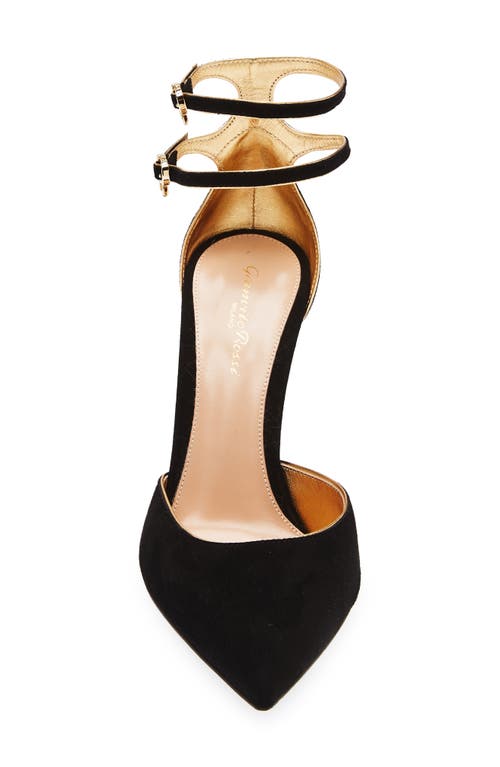 Gianvito Rossi Camoscio Double Ankle Strap Pointed Toe D'orsay Pump