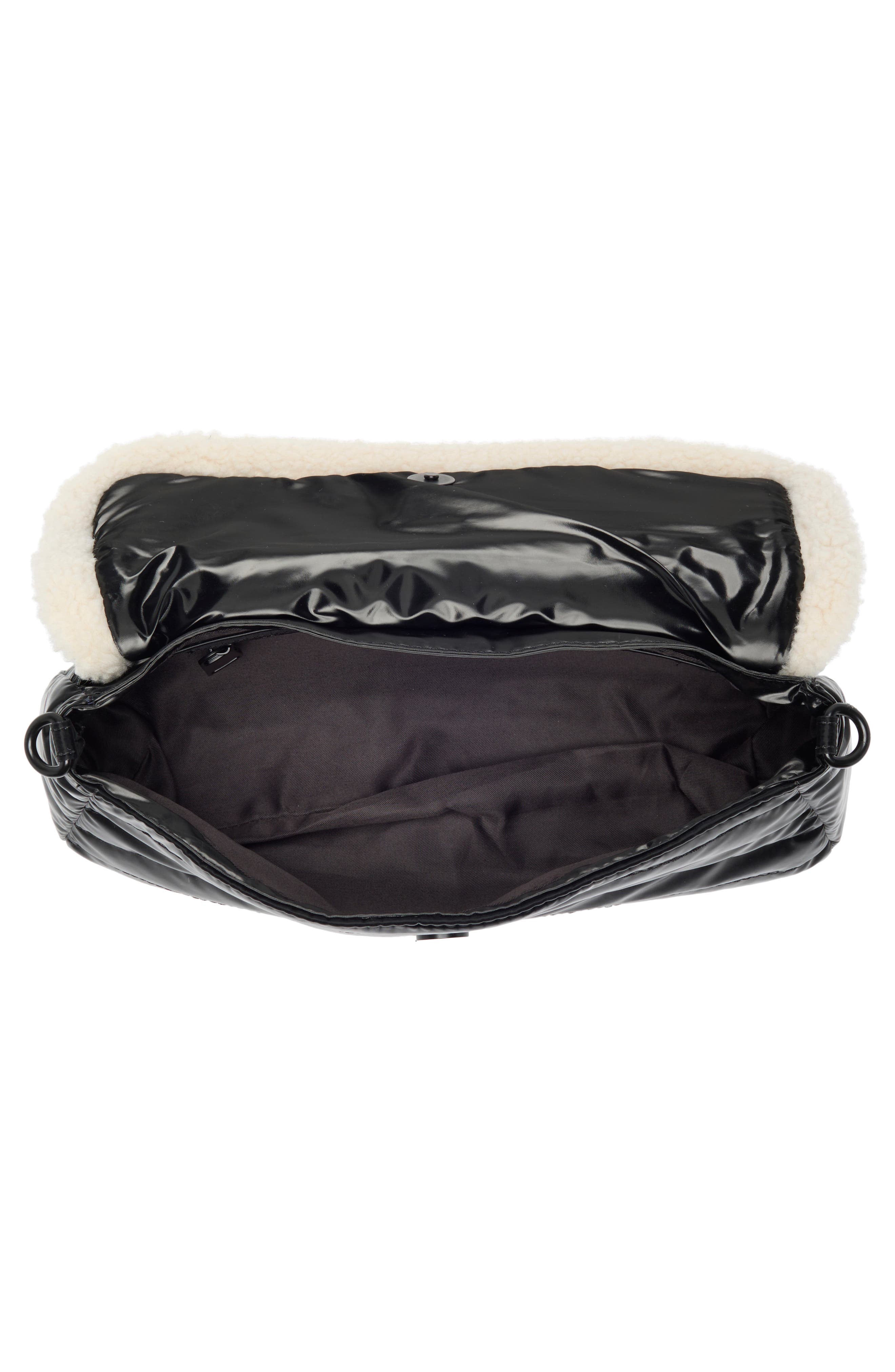 Pajar Quilted Faux Shearling Shoulder Bag, Alternate, color, 