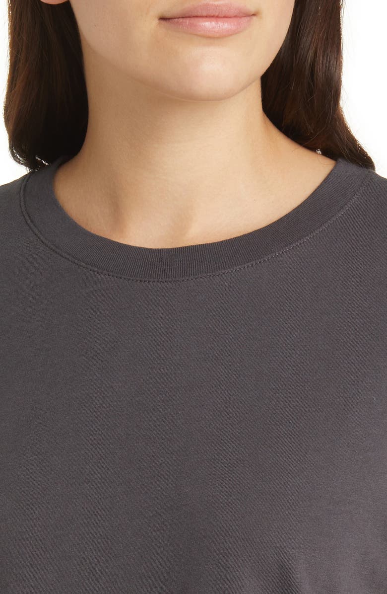 Madewell Lakeshore Softfade Cotton Crop Tee, Alternate, color, Coal