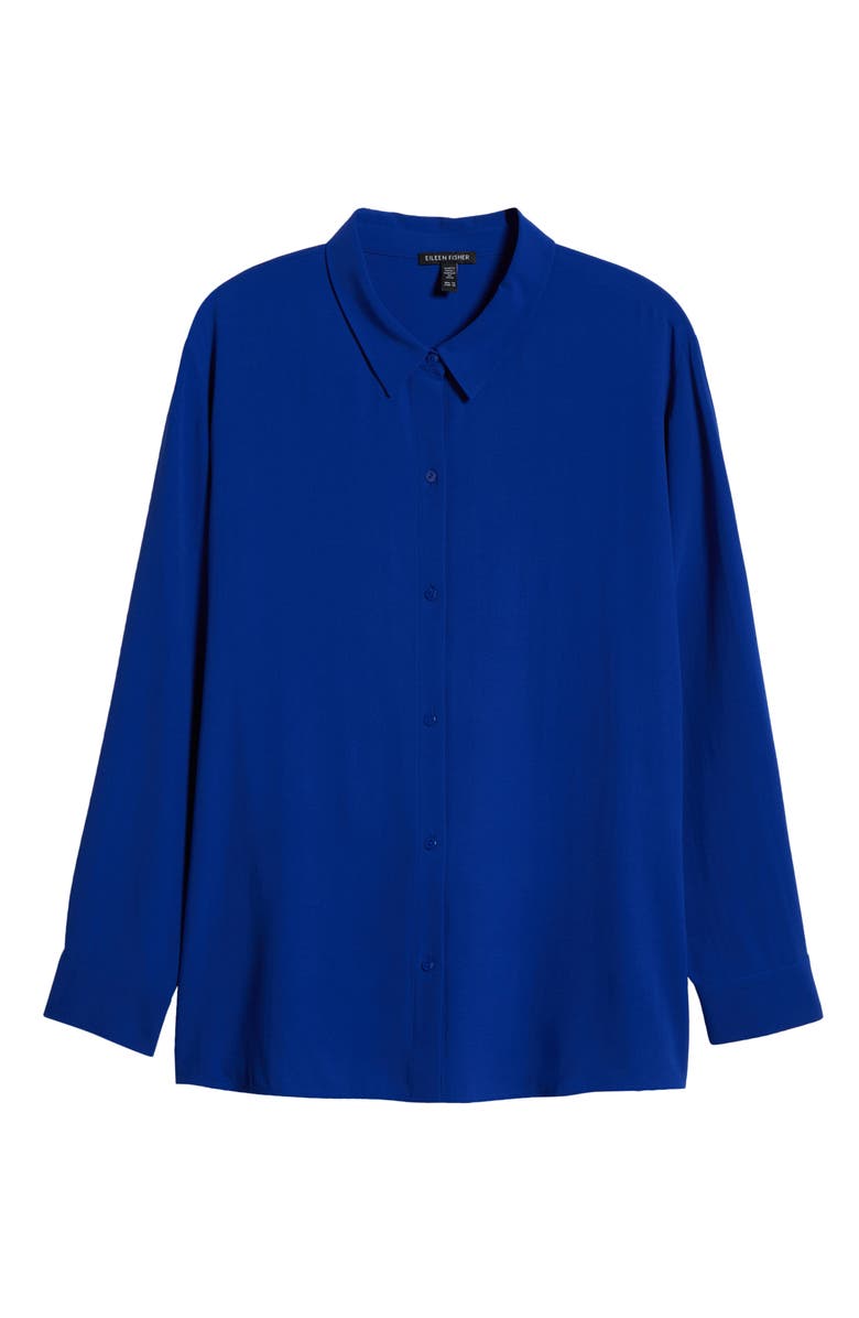Eileen Fisher Silk Button-Up Shirt, Alternate, color, 