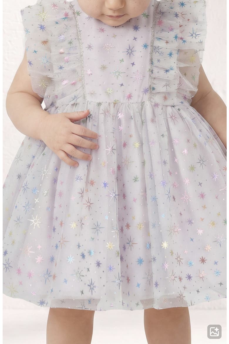 Kids' Fallon Glitter Star Sleeveless Tulle Dress, Alternate, color, LILAC