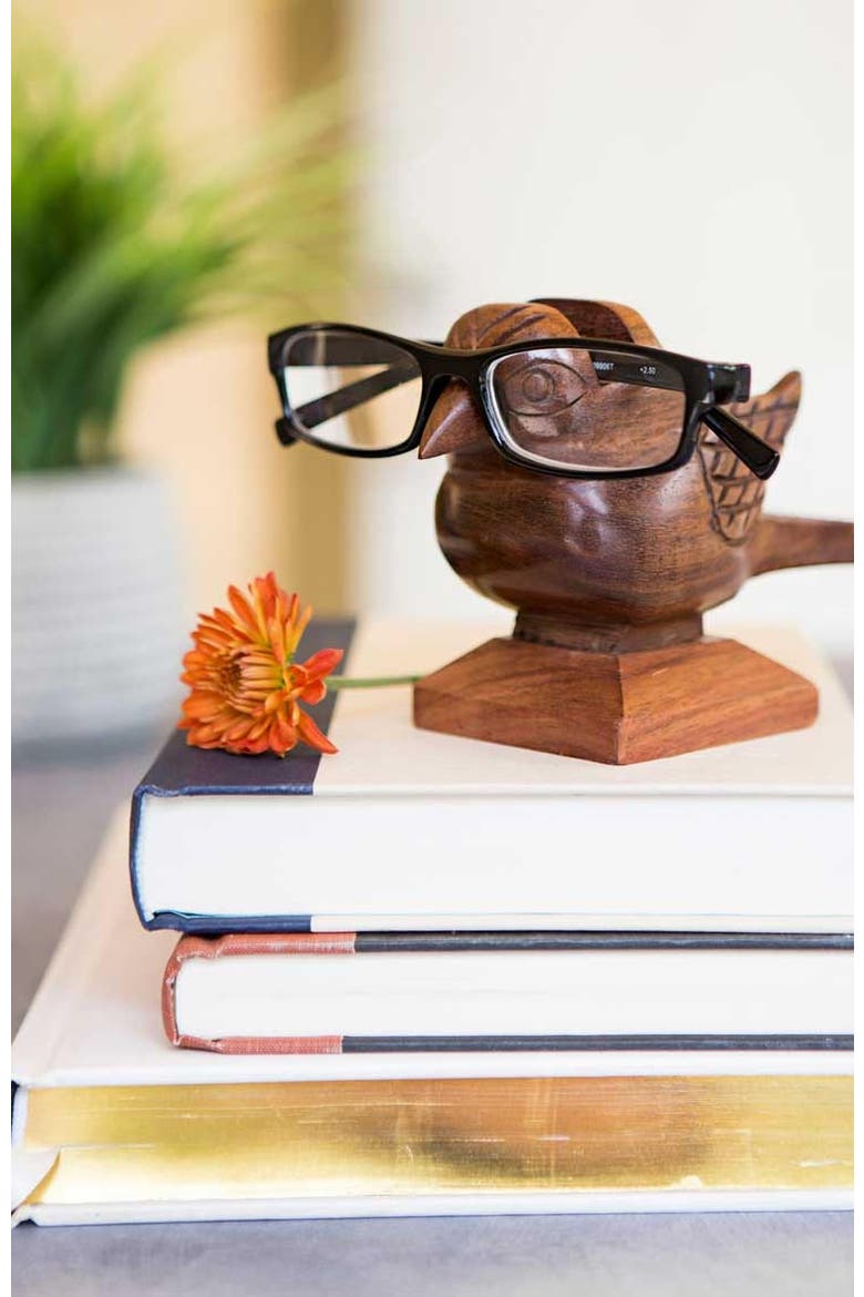Sparrow Eyeglass Holder Stand, Alternate, color, Brown