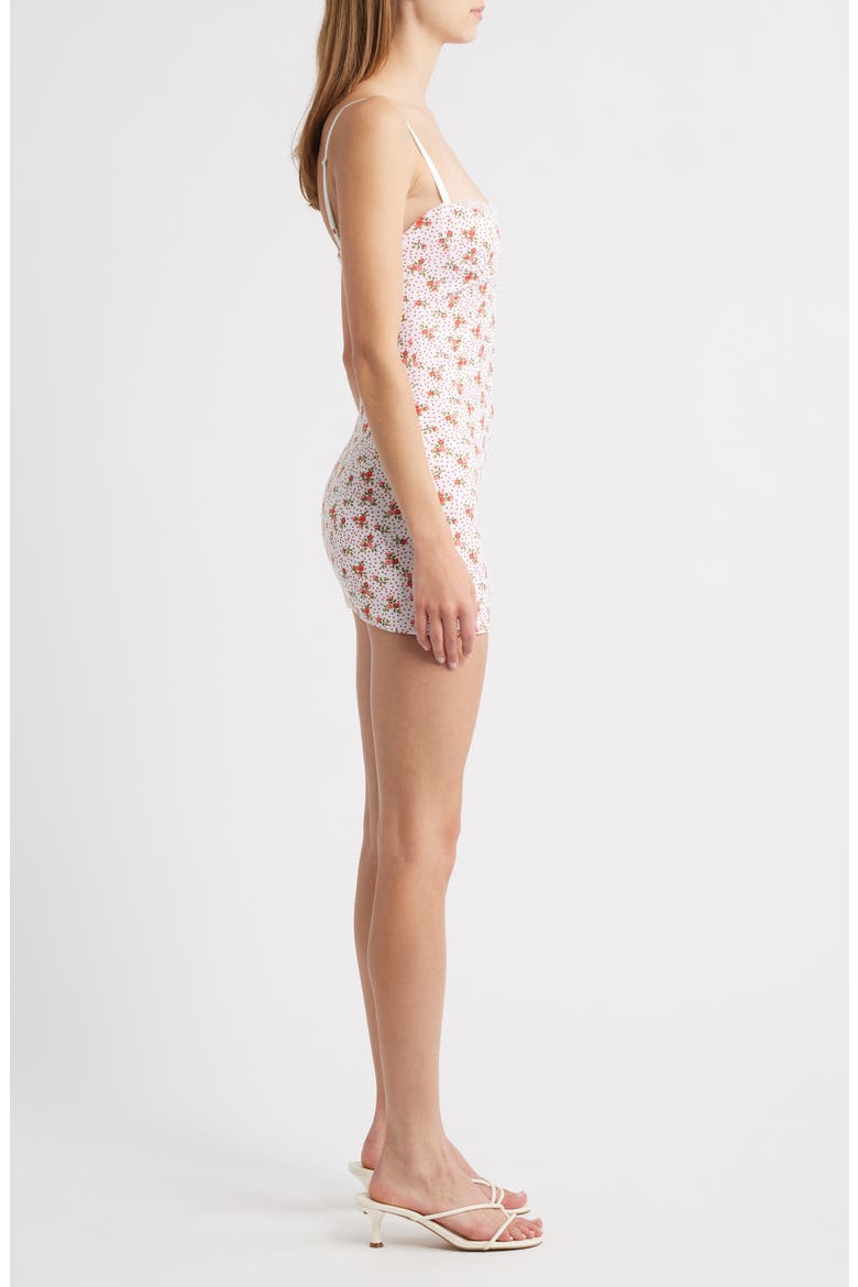Body-Con Corset Minidress, Alternate, color, WHITE FLORAL