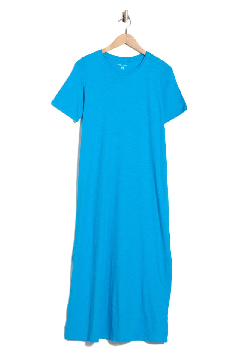 Creneck Organic Cotton Maxi T-Shirt Dress, Alternate, color, OAHU BLUE